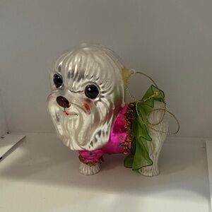 Frou Frou Maltese dog ornament vintage